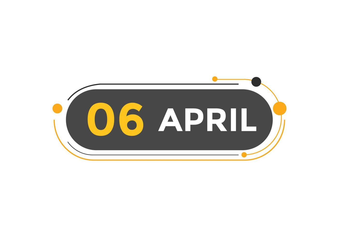 april 6 calendar reminder. 6th april daily calendar icon template. Calendar 6th april icon Design template. Vector illustration