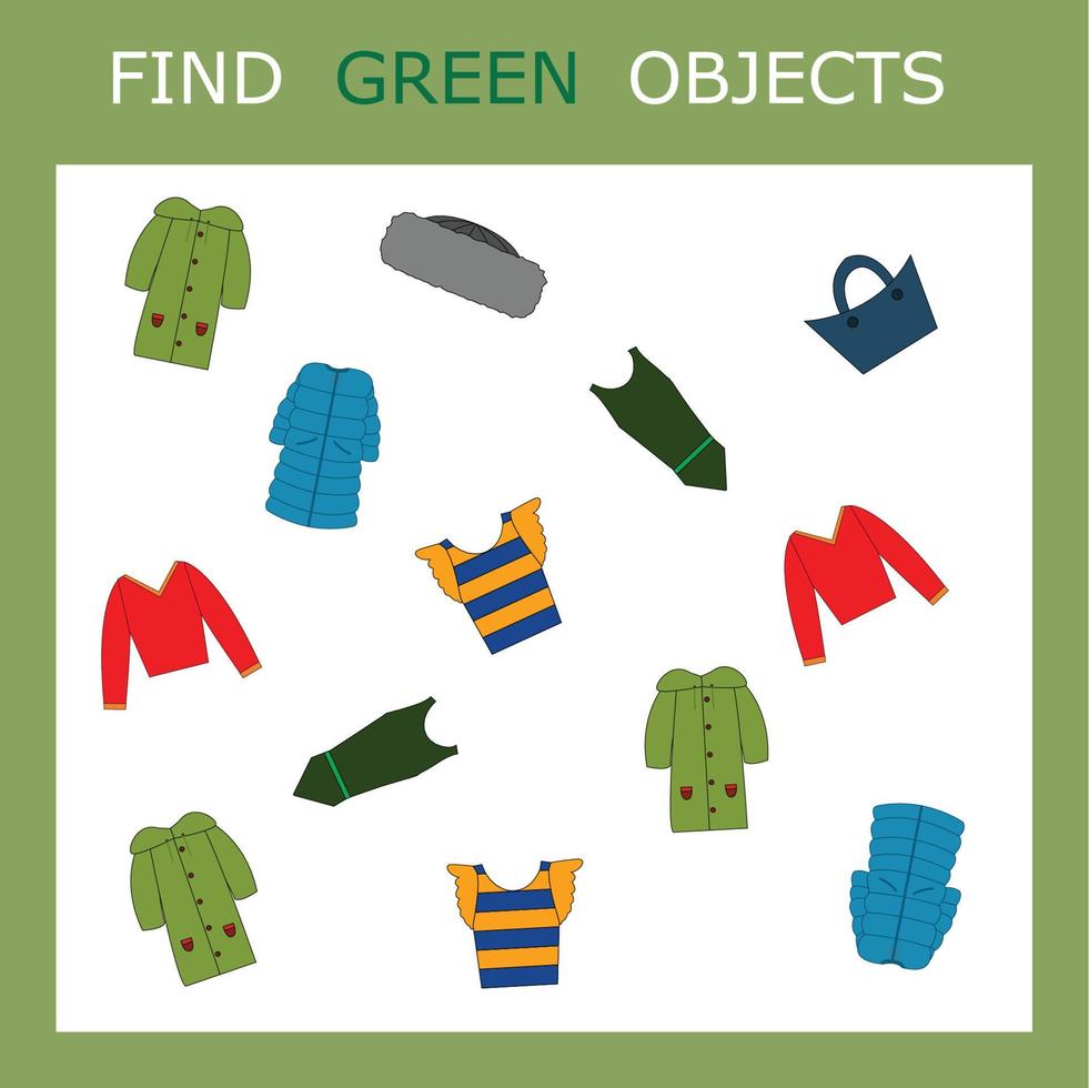 Find the green  clothes character among others. vector