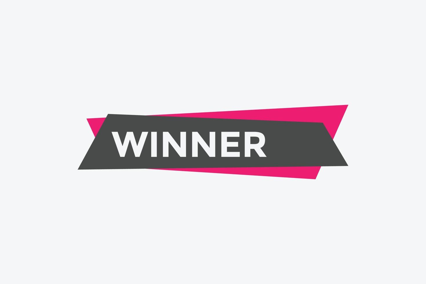 winner text button.speech bubble. winner Colorful web banner. vector illustration
