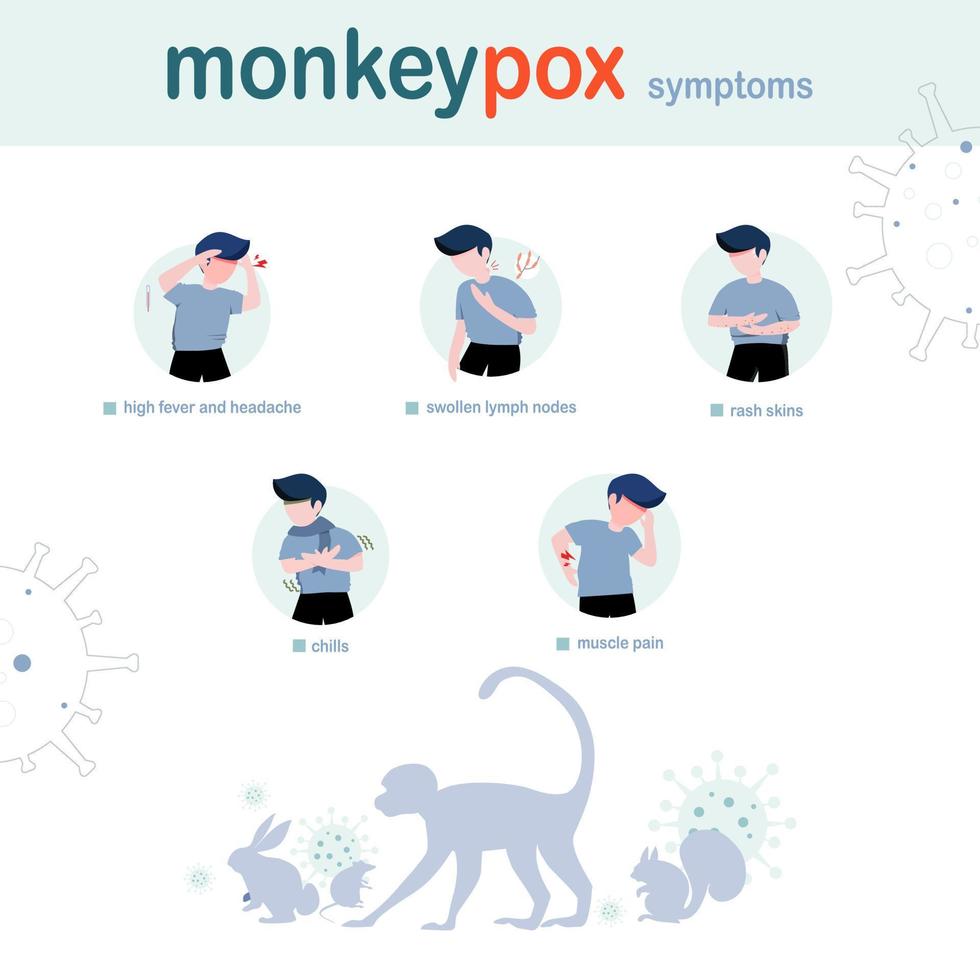 monkeypox symptoms vector illustration