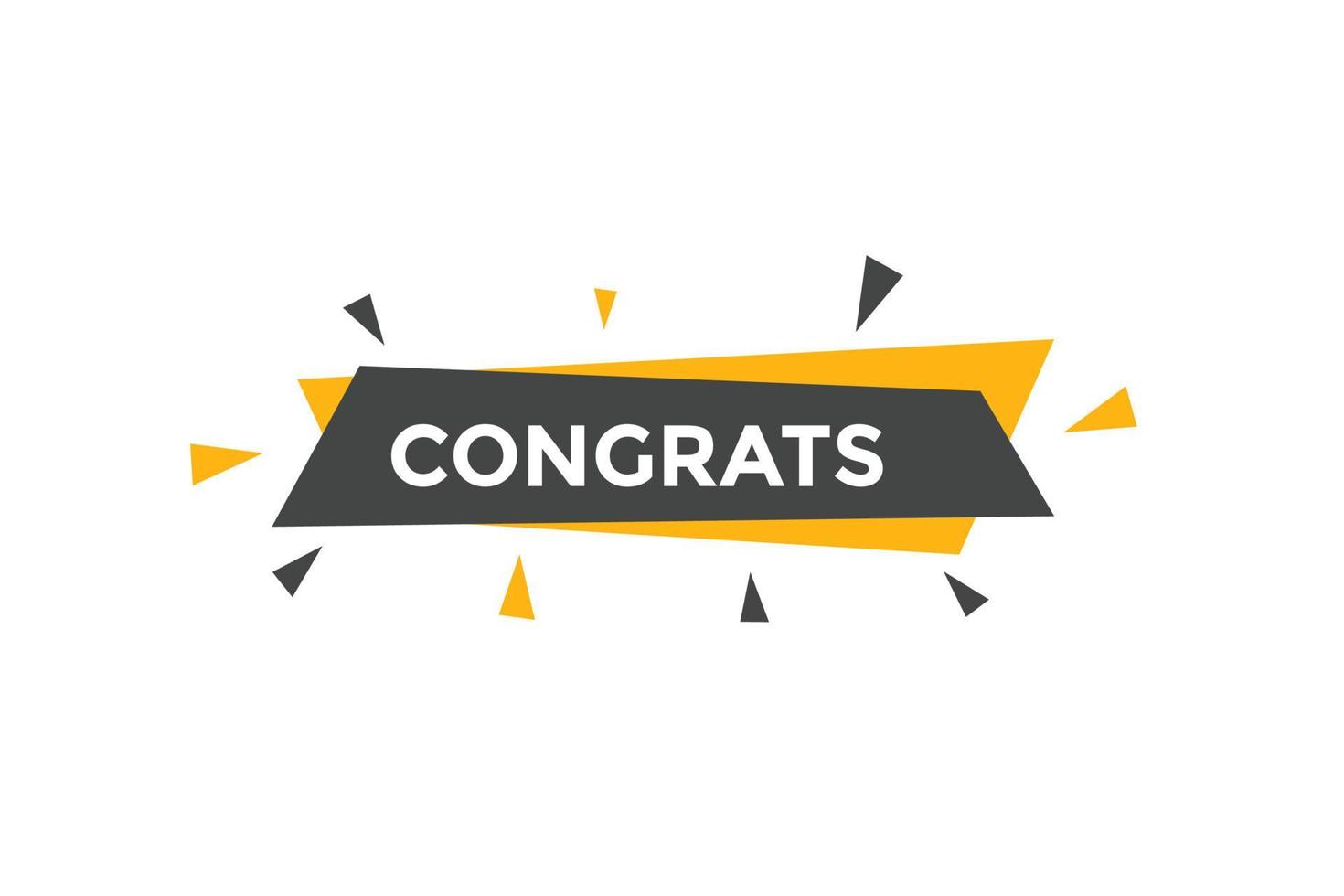 congrats text button. speech bubble. congrats Colorful web banner. vector illustration