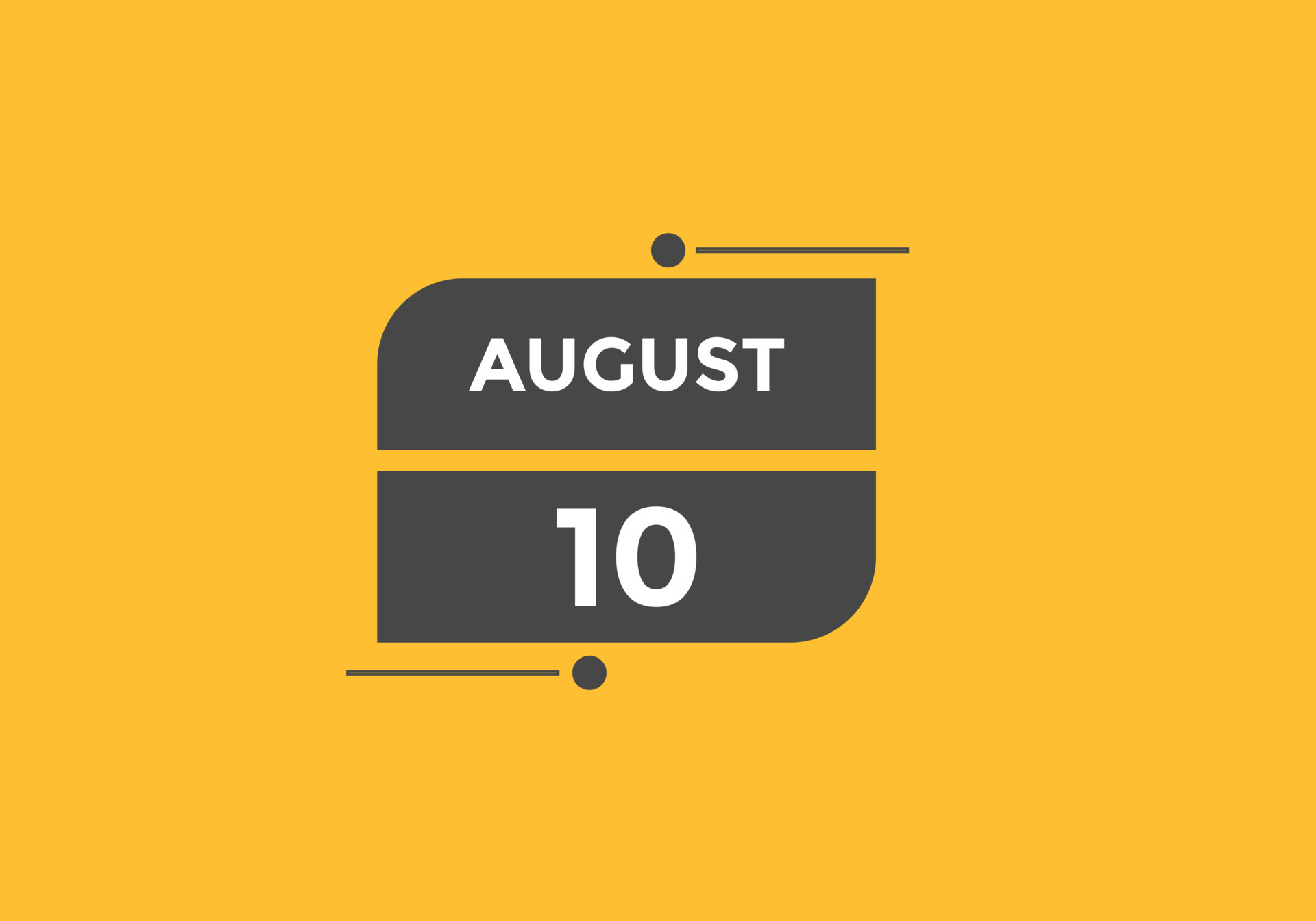 august 10 calendar reminder. 10th august daily calendar icon template