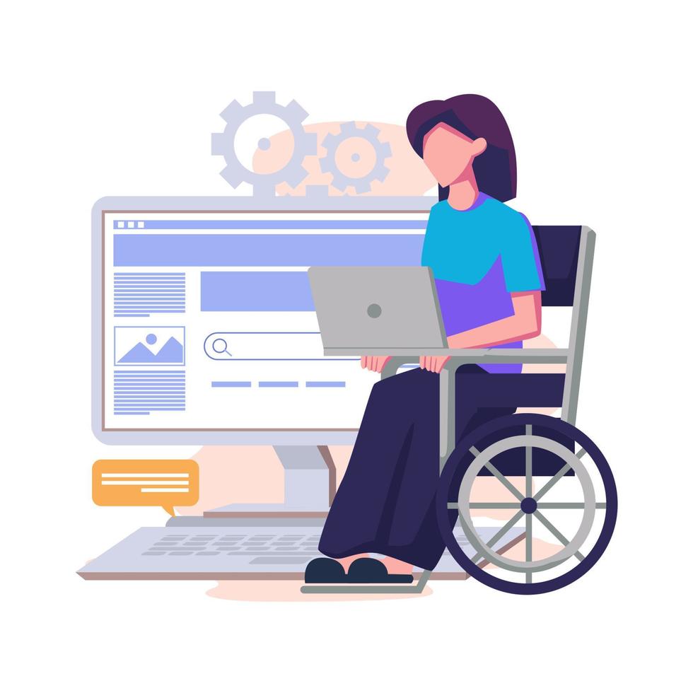 Assistive technology flat style illustration design vector