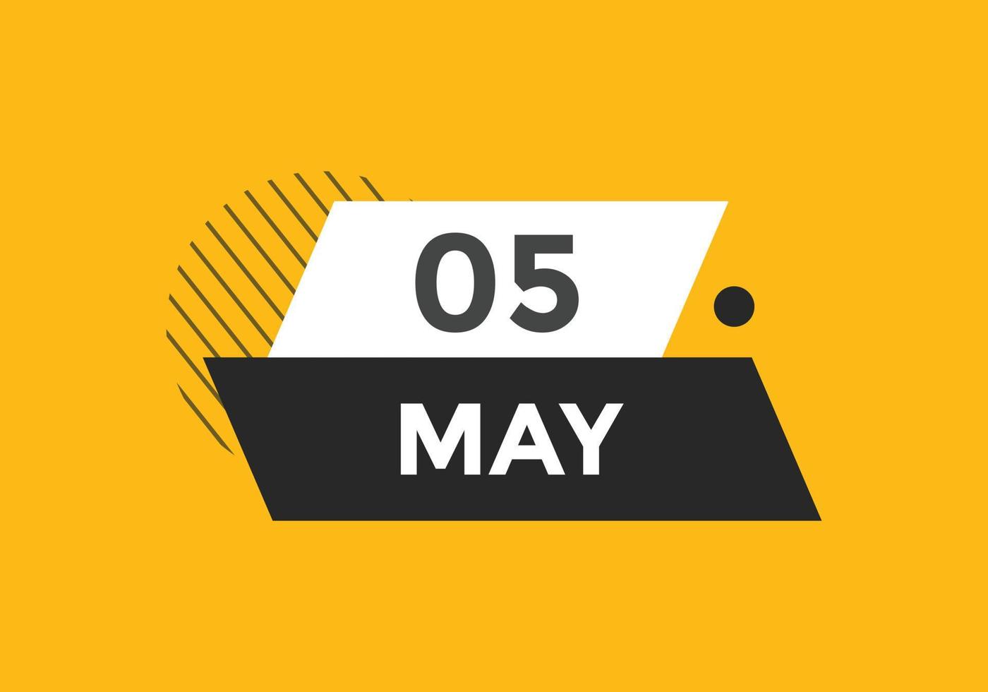 5 de mayo calendario recordatorio. Plantilla de icono de calendario diario del 5 de mayo. plantilla de diseño de icono de calendario 5 de mayo. ilustración vectorial vector