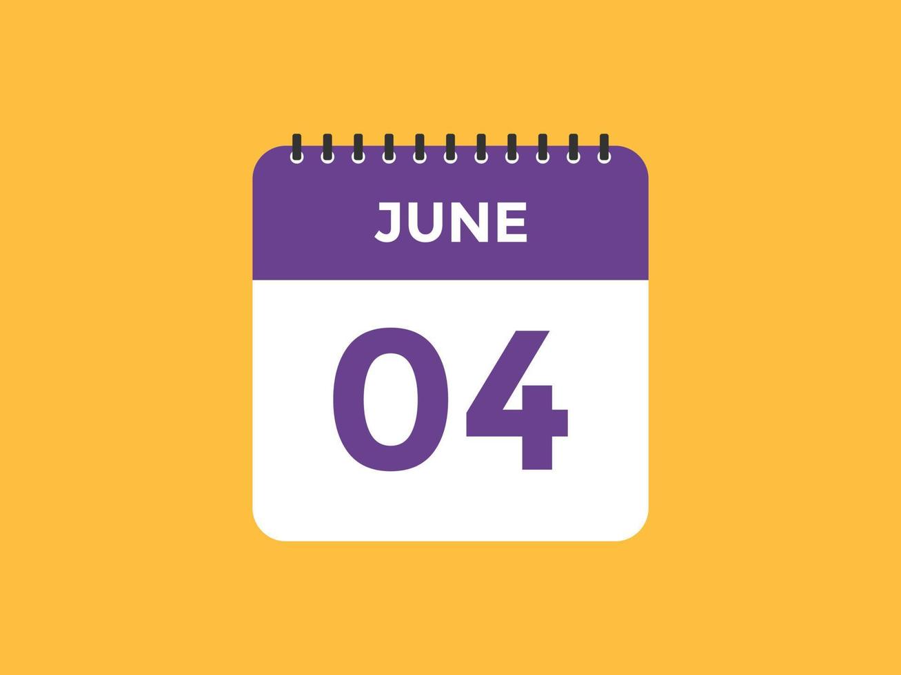 june 4 calendar reminder. 4th june daily calendar icon template. Calendar 4th june icon Design template. Vector illustration 11060456 Vector Art at Vecteezy
