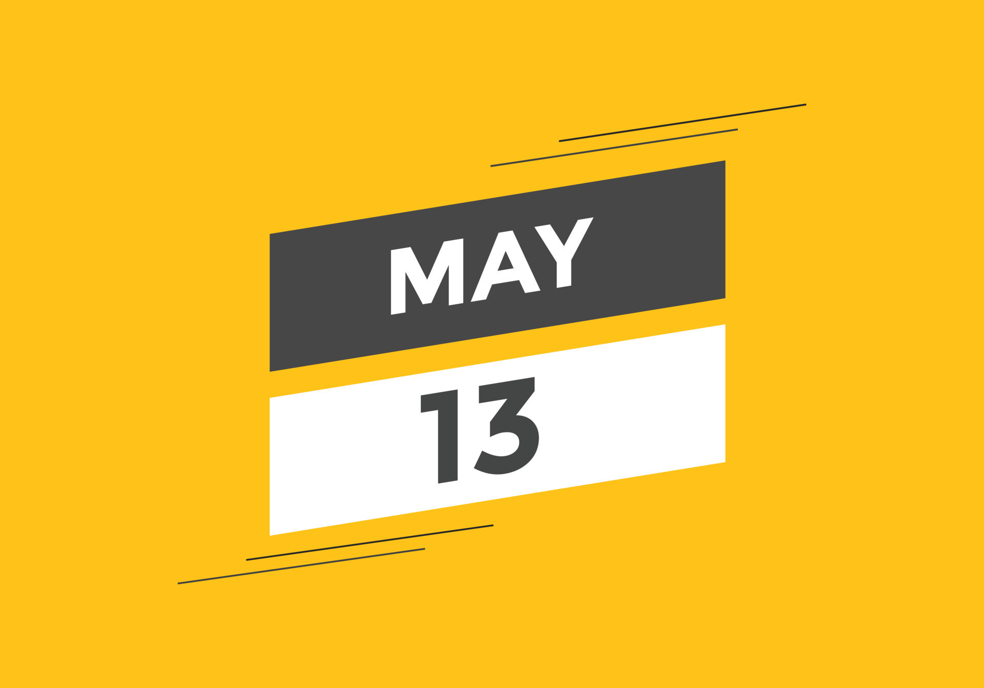 may 13 calendar reminder 13th may daily calendar icon template