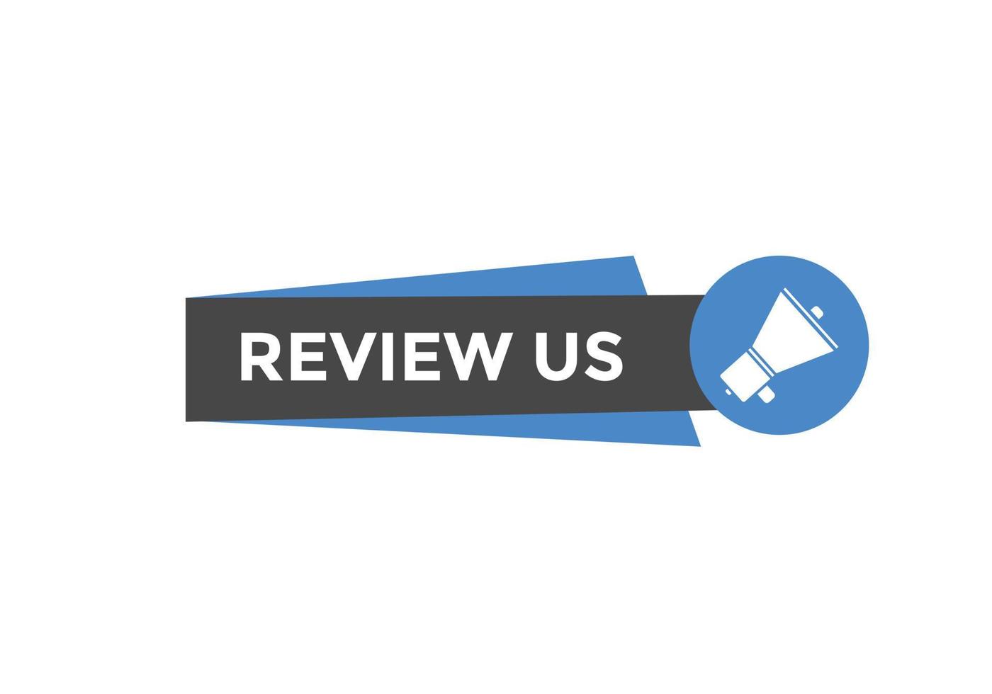 Review us Start now button. Review us User rating social banner promotion. Review Us text social media template vector