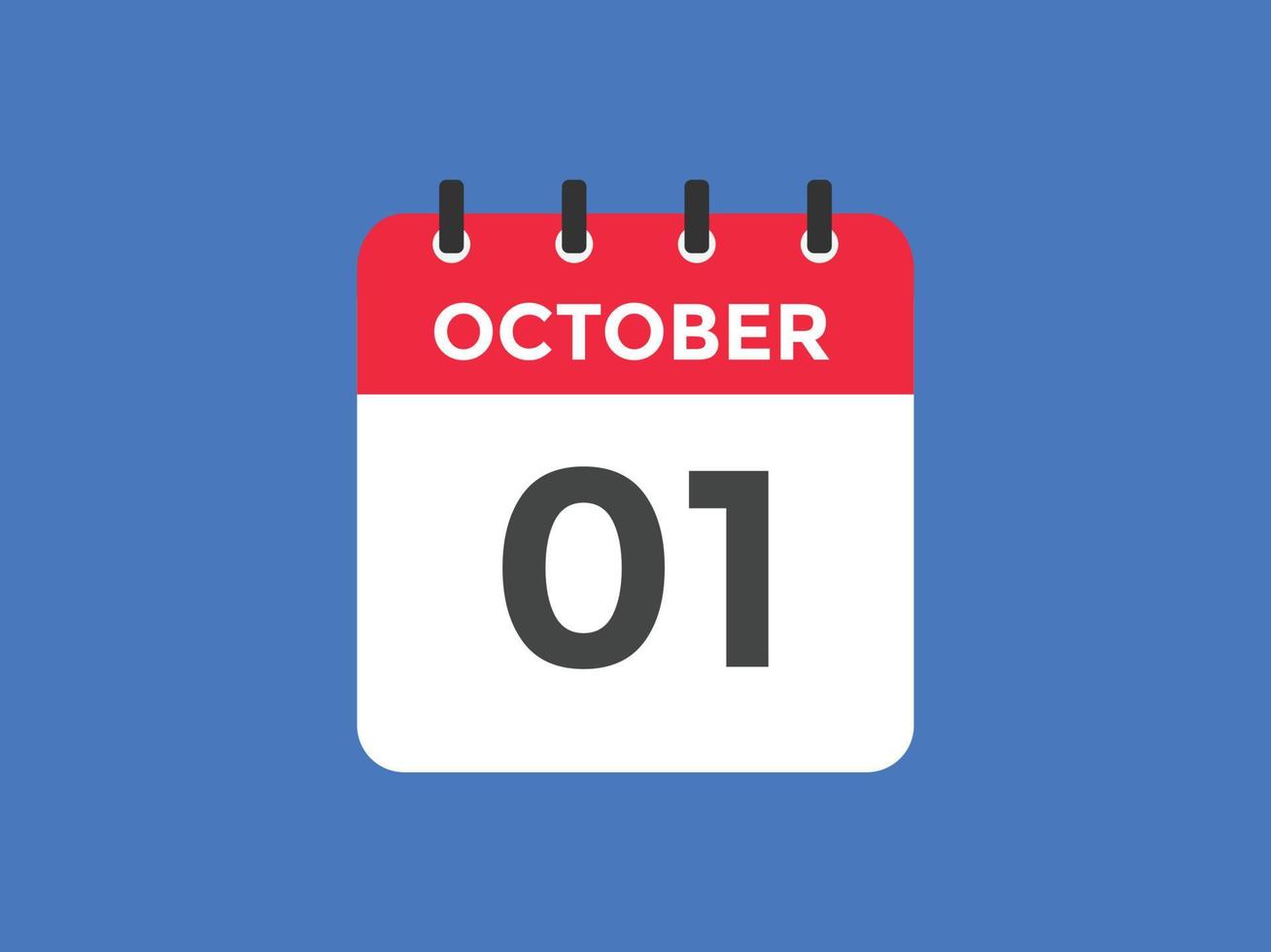 october 1 calendar reminder. 1st october daily calendar icon template. Calendar 1st october icon Design template. Vector illustration
