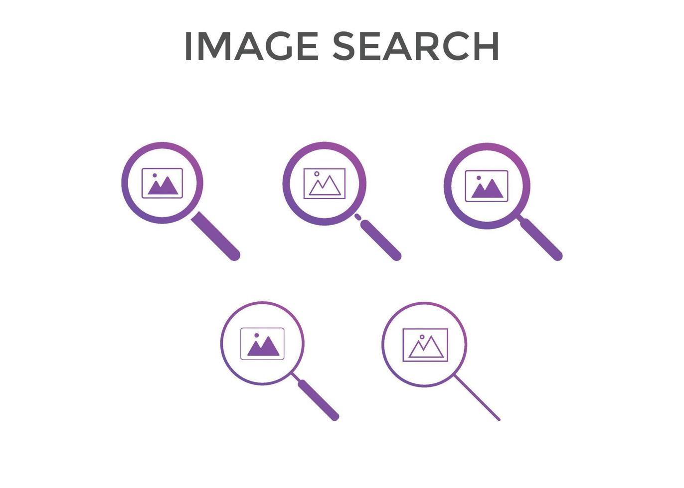 Set of search image icon Vector illustration. Picture, Camera icon