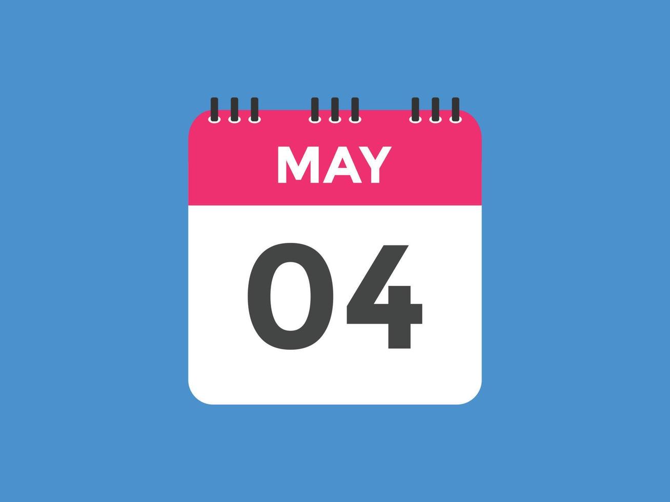 may 4 calendar reminder. 4th may daily calendar icon template. Calendar 4th may icon Design template. Vector illustration