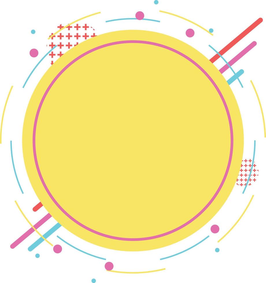marco de círculo geométrico retro transparente vector