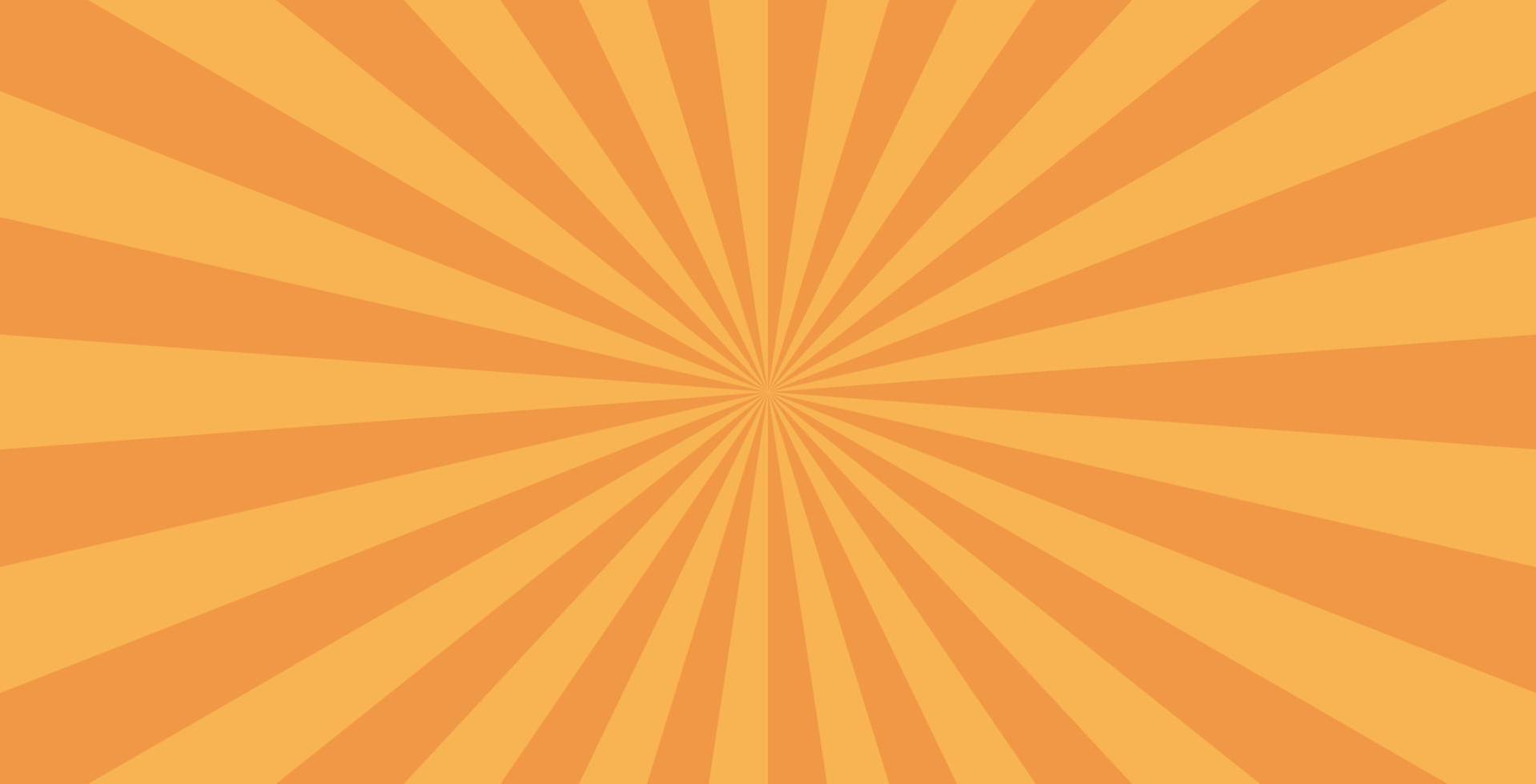 fondo de explosión abstracta en color naranja amarillo degradado. efecto de deslumbramiento patrón de brillo de sol. ilustración vectorial de un rayo radial. viga estrecha. para telones de fondo, carteles, pancartas y portadas. vector