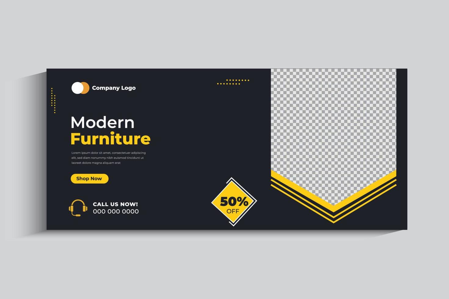 Furniture Facebook cover banner template design vector