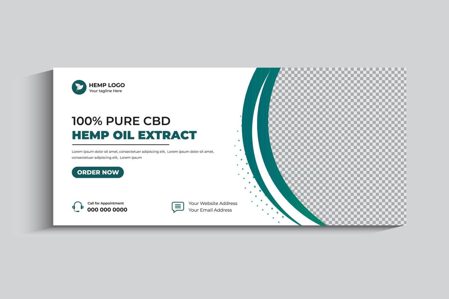 portada de redes sociales de aceite de cbd de producto de cáñamo y plantilla de banner web vector