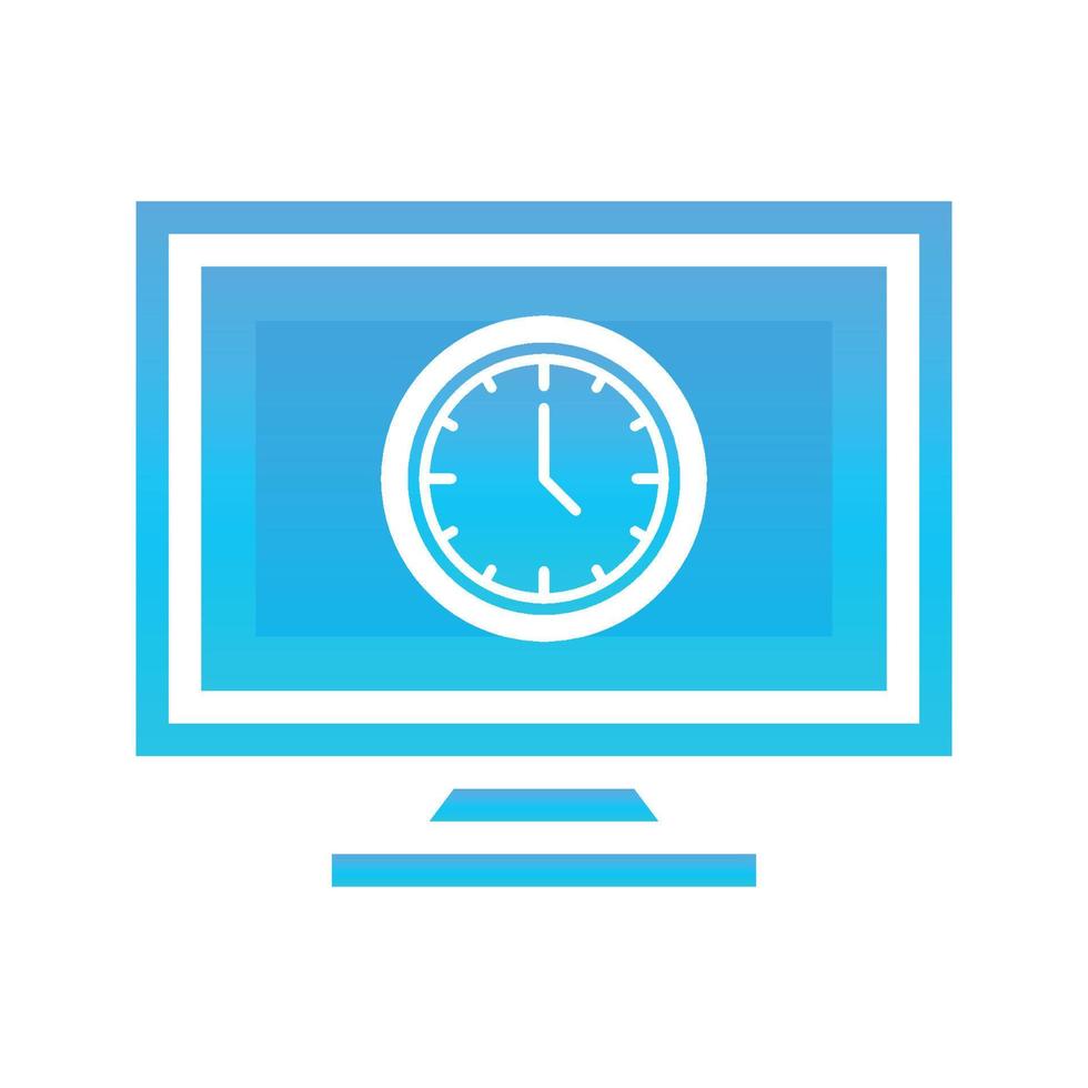 monitor clock logo gradient design template icon element vector