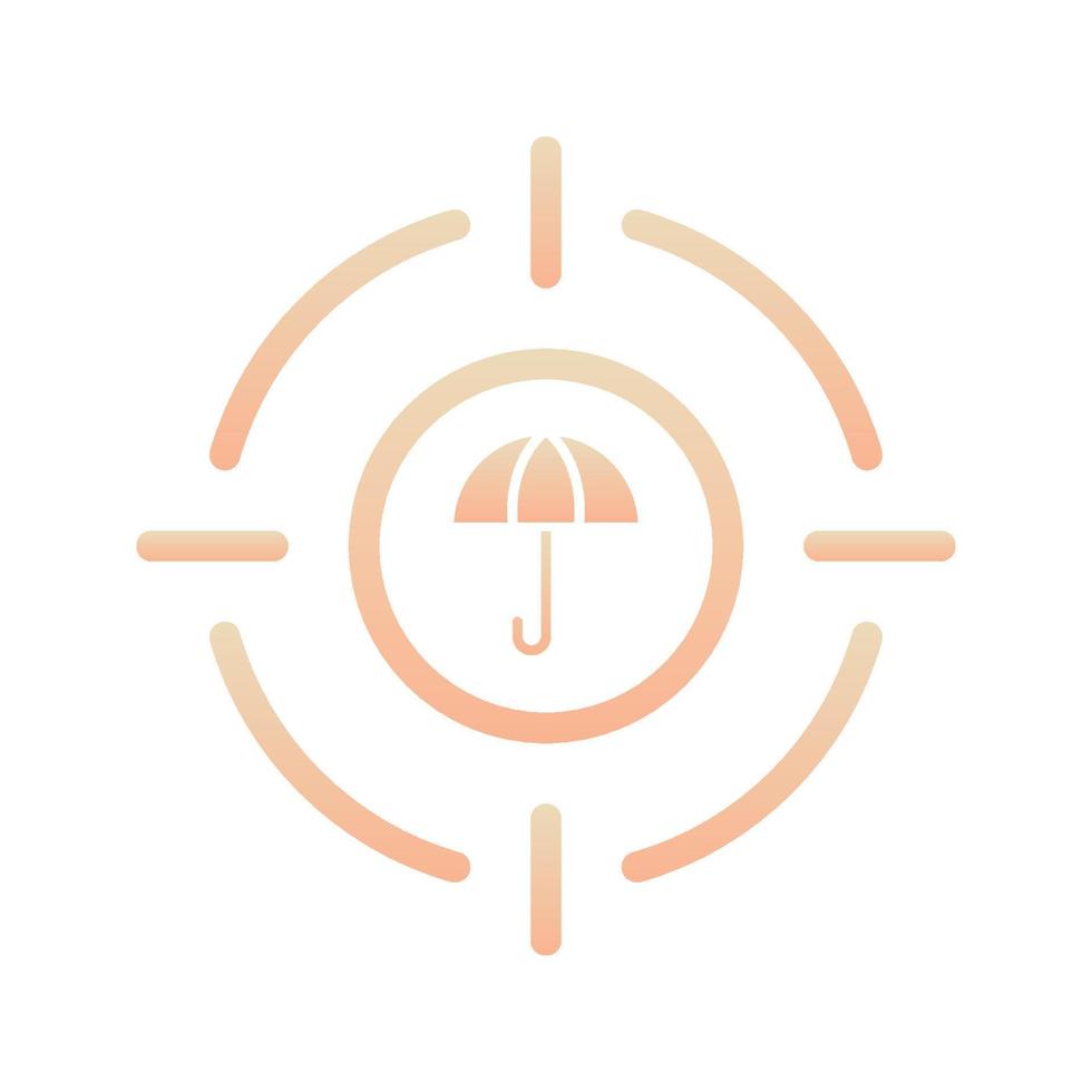 target umbrella logo gradient design template icon element vector