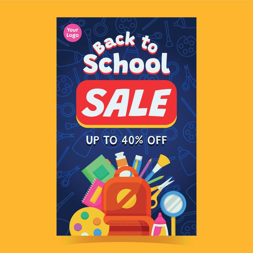 Back to School Special Offer Poster Template vector