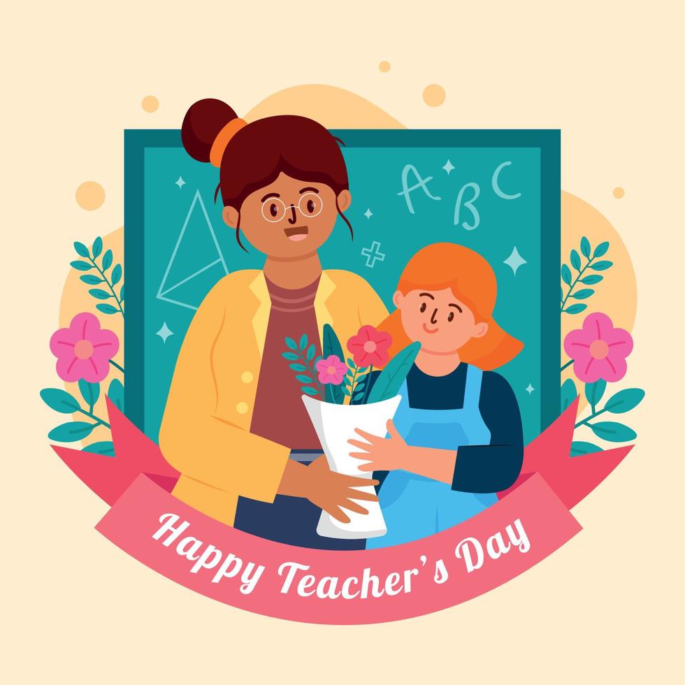 Happy Teacher's Day Greetings vector