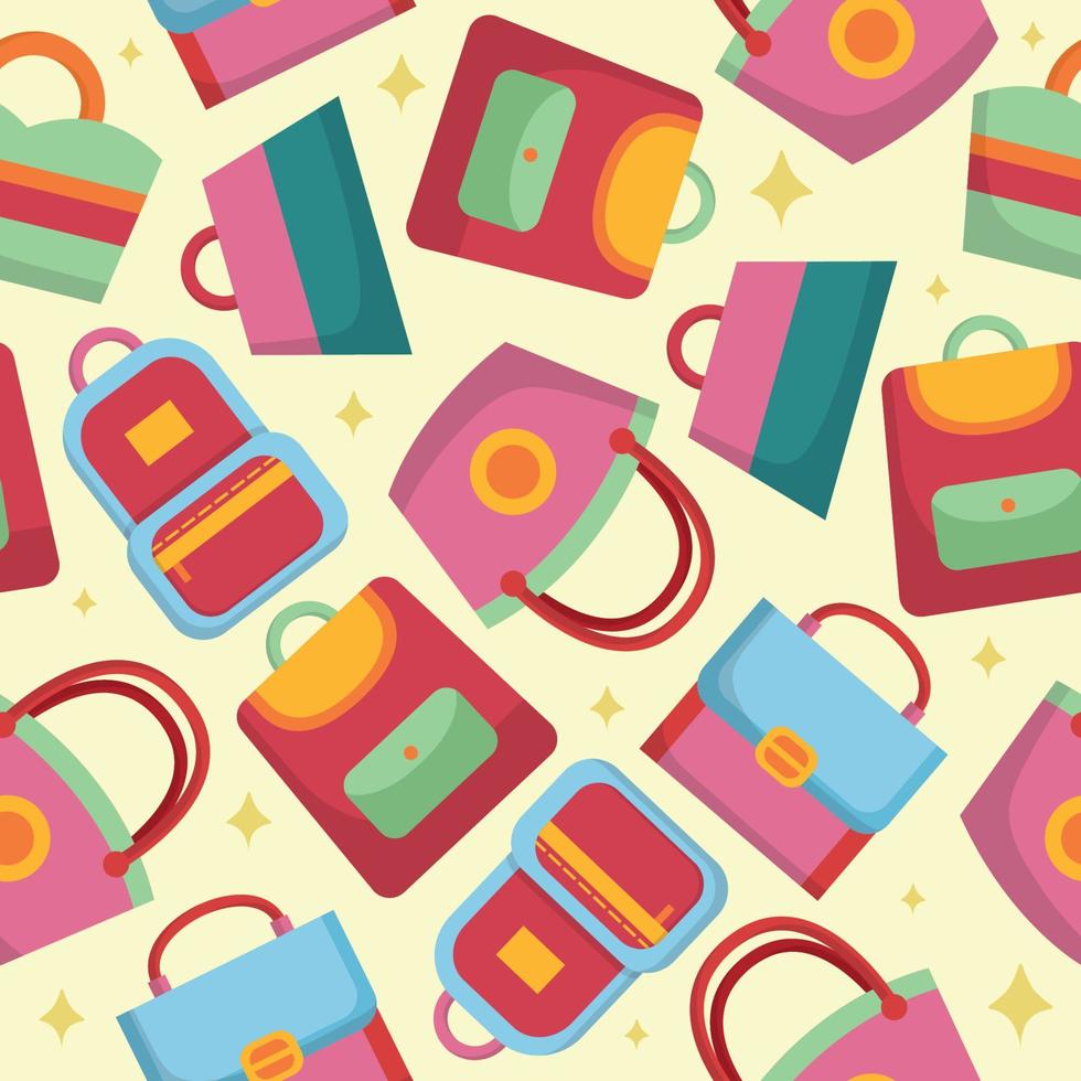 Cute Bags Seamless Pattern vector
