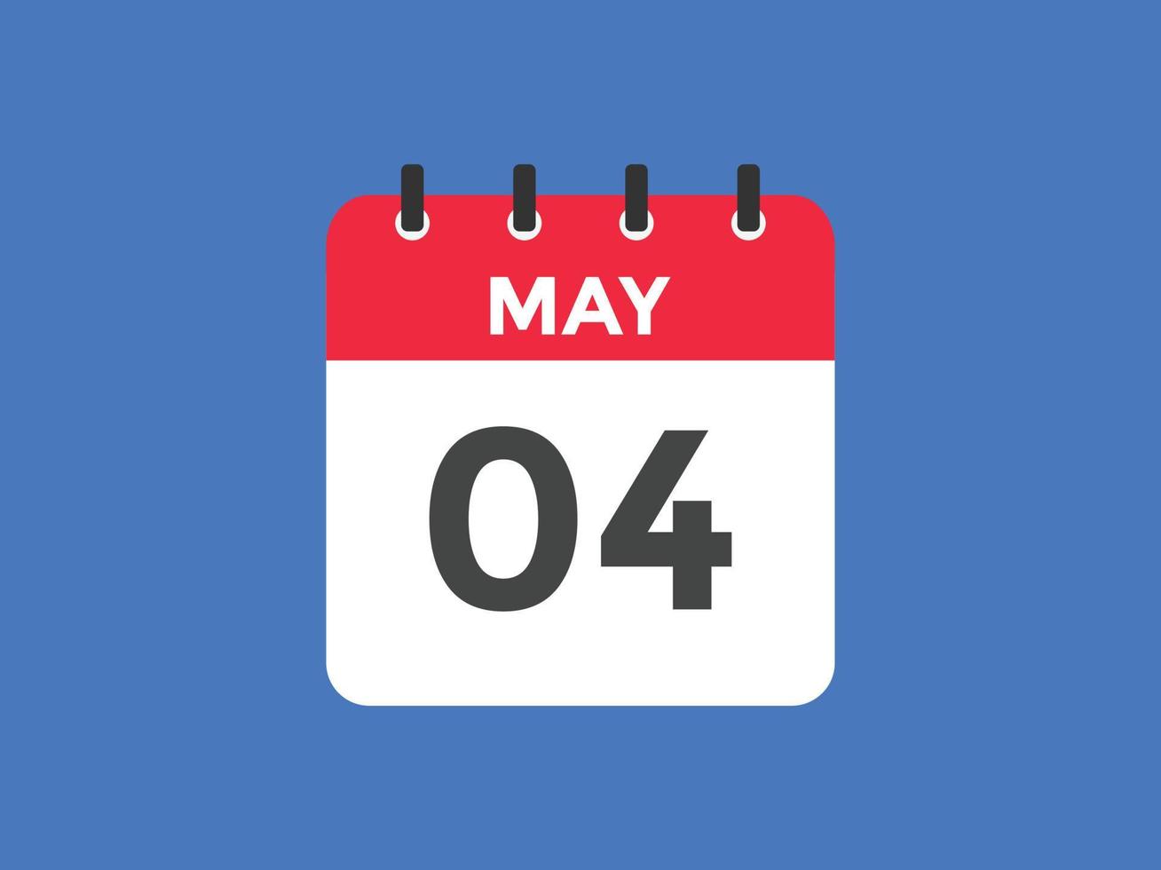 may 4 calendar reminder. 4th may daily calendar icon template. Calendar 4th may icon Design template. Vector illustration