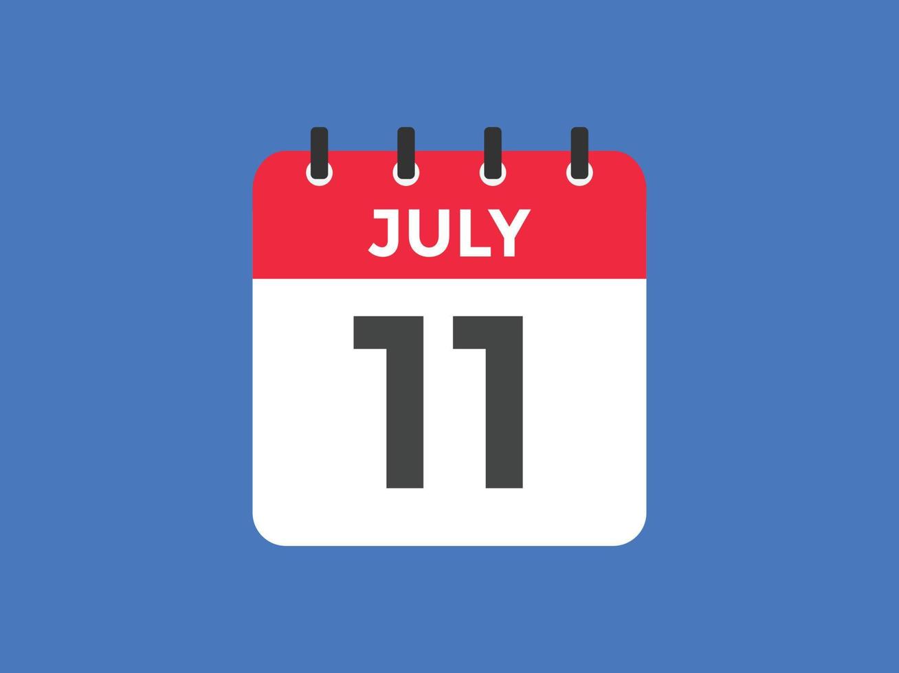 july 11 calendar reminder. 11th july daily calendar icon template