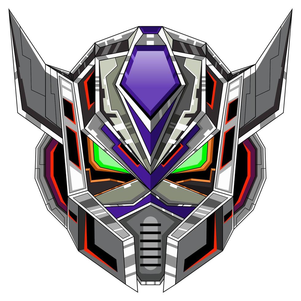 Robot head mascot logo design vector