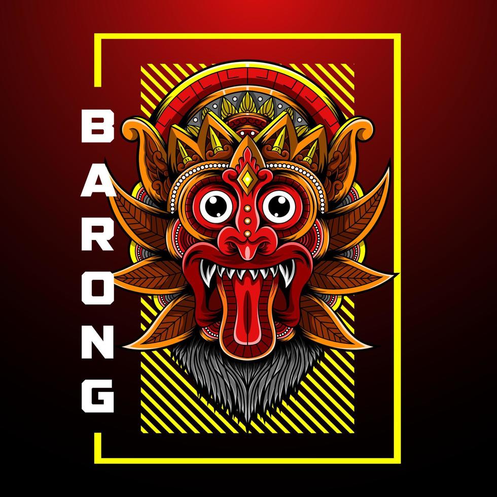 diseño de logotipo de mascota de esport de barong head vector