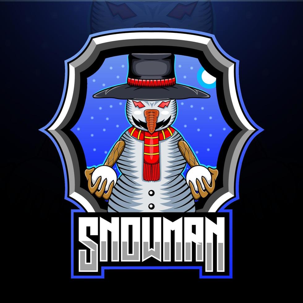 The snowman mascot logo design vector