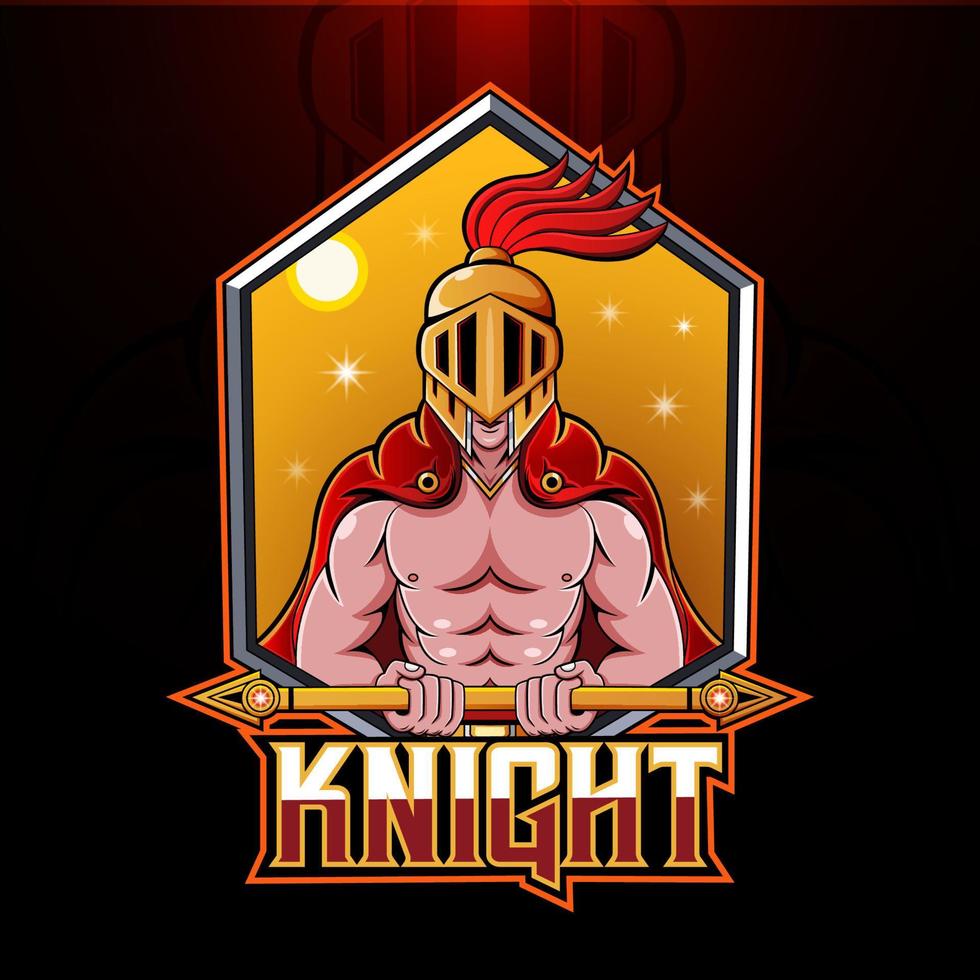 diseño de logotipo de mascota knight esport vector