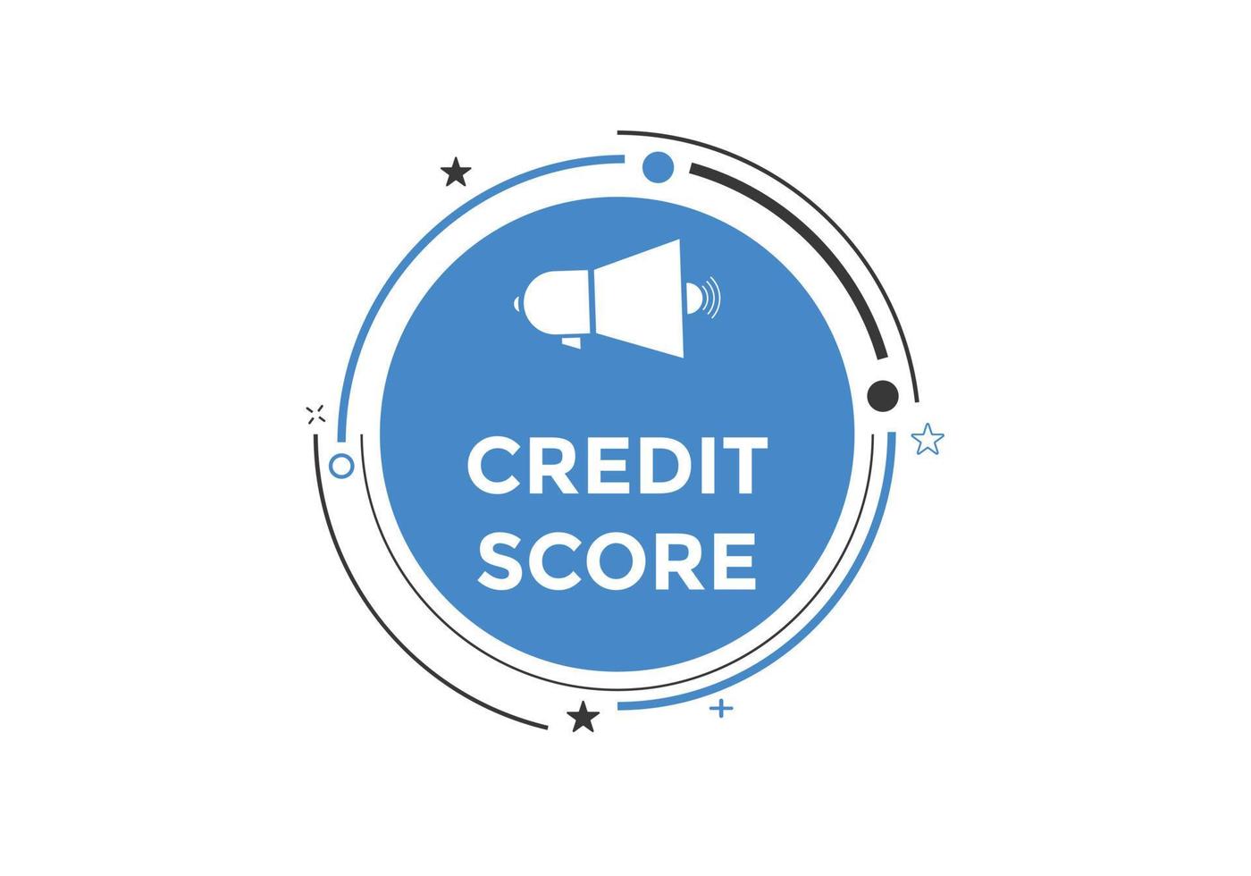 Credit score text button. speech bubble. Credit score Colorful web banner template. vector illustration