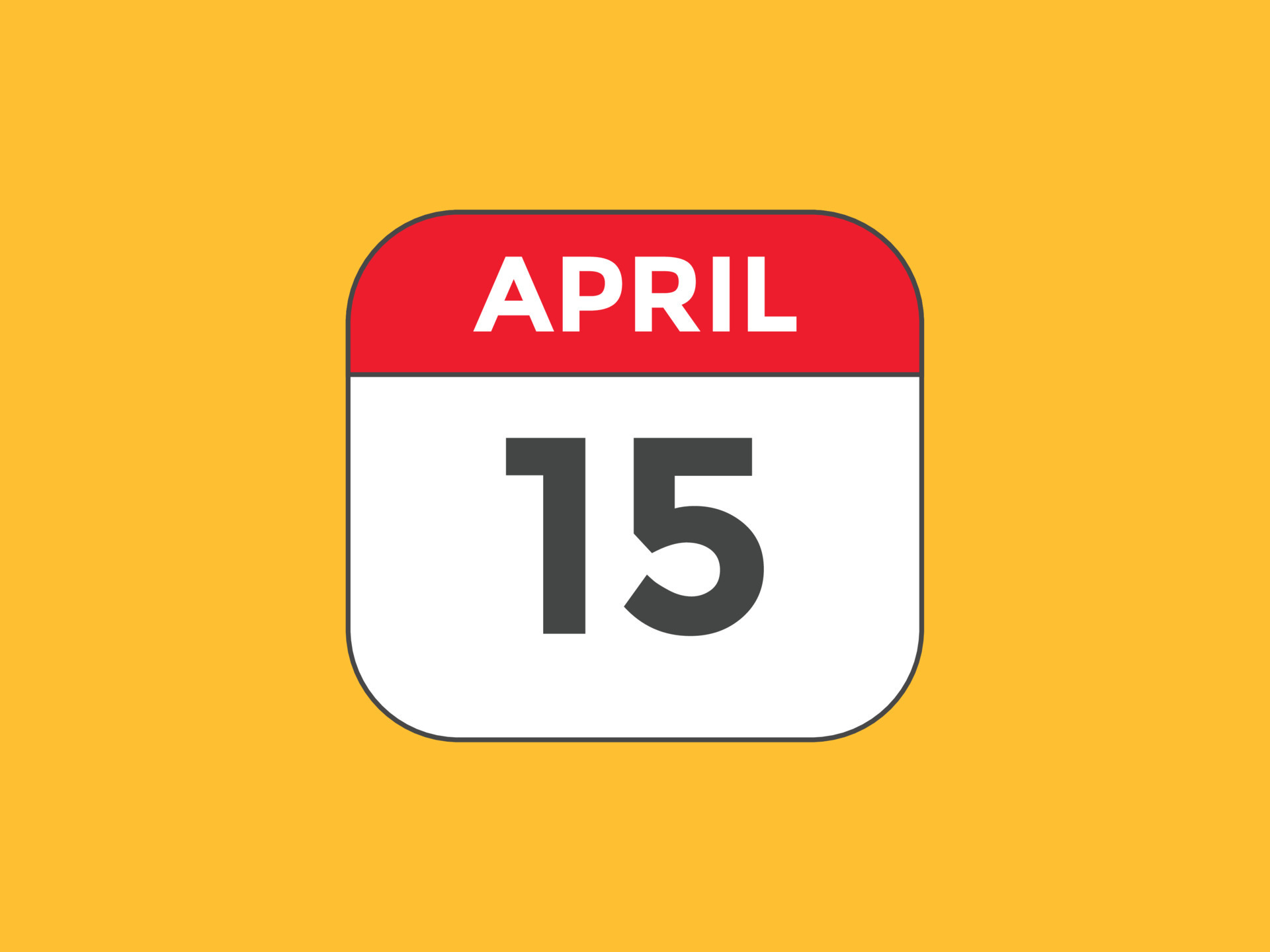 Che Giorno è Il 15 Aprile Recordatorio del calendario del 15 de abril. Plantilla de icono de