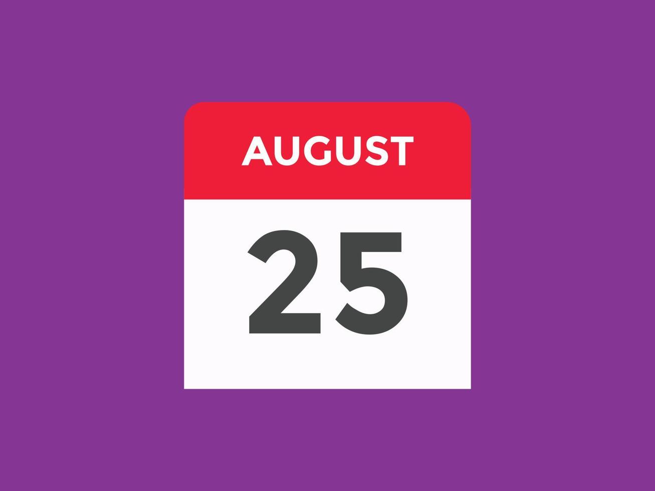 August 25 Calendar Reminder 25th August Daily Calendar Icon Template august-25-calendar-reminder-25th-august-daily-calendar-icon-template
