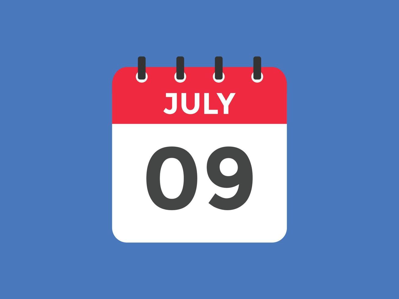july 9 calendar reminder. 9th july daily calendar icon template ...