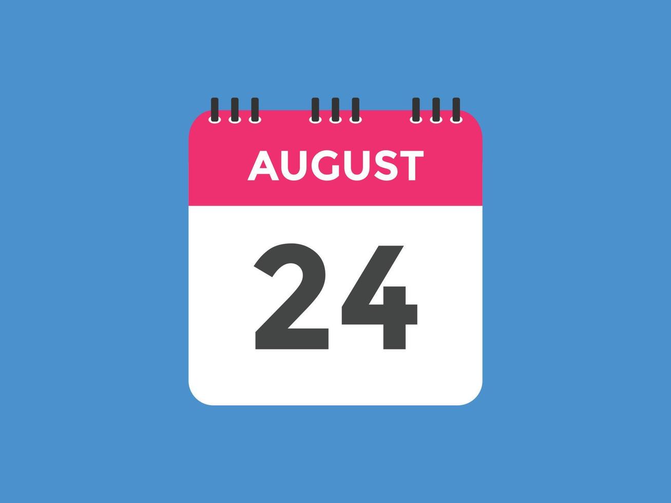 august 24 calendar reminder. 24th august daily calendar icon template