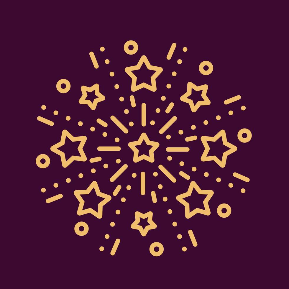 Firework flat icon.  Festival sparkle card .Vector vector