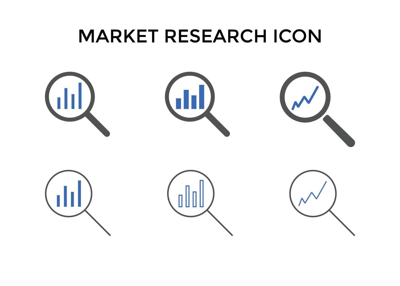 ilustración de vector de icono de investigación de mercado. icono de análisis de mercado. utilizado para seo o sitios web