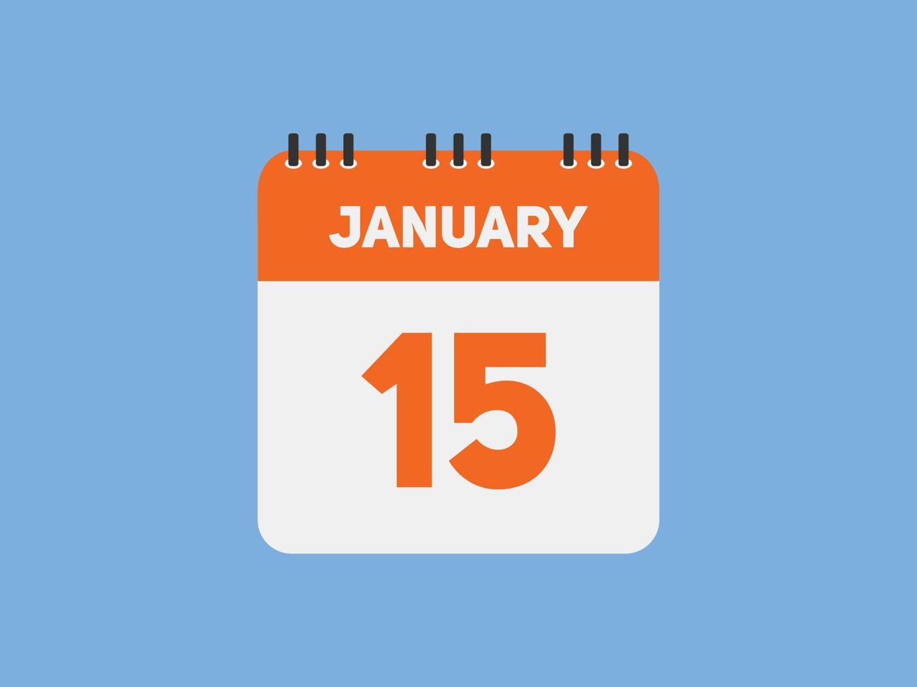 january 15 calendar reminder. 15th january daily calendar icon template. Calendar 15th january icon Design template. Vector illustration