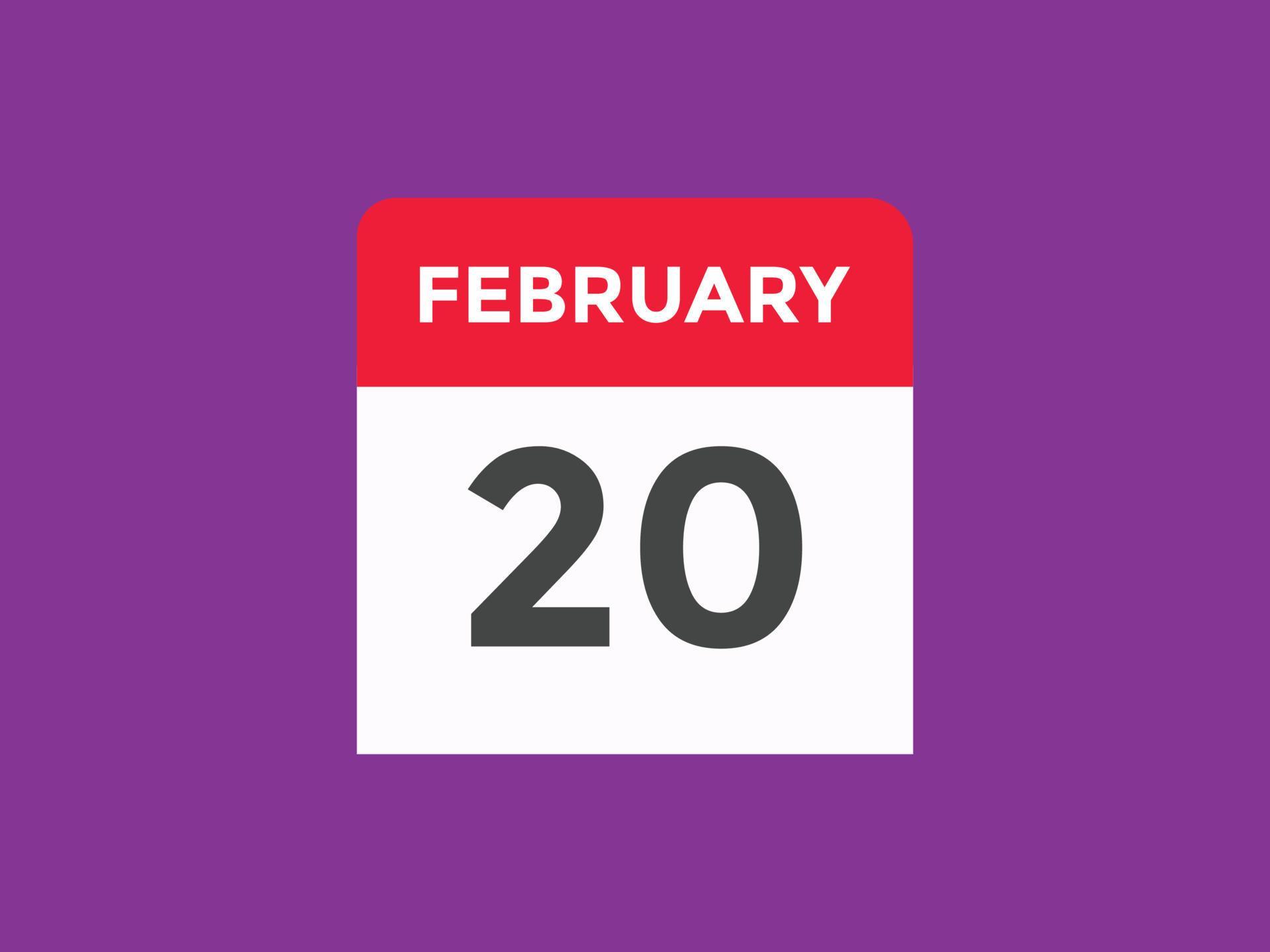 february 20 calendar reminder 20th february daily calendar icon february 20 calendar reminder 20th february daily calendar icon