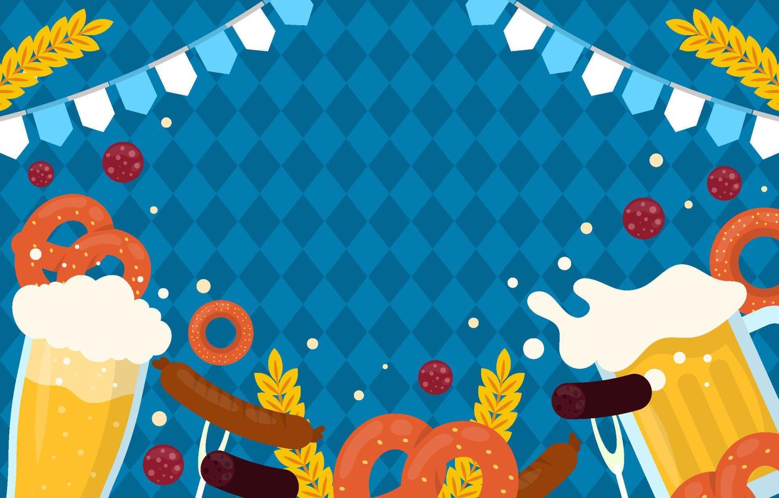 Oktoberfest Food And Beverages Background vector