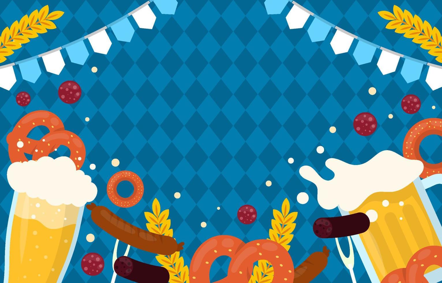 fondo de comida y bebida de oktoberfest vector