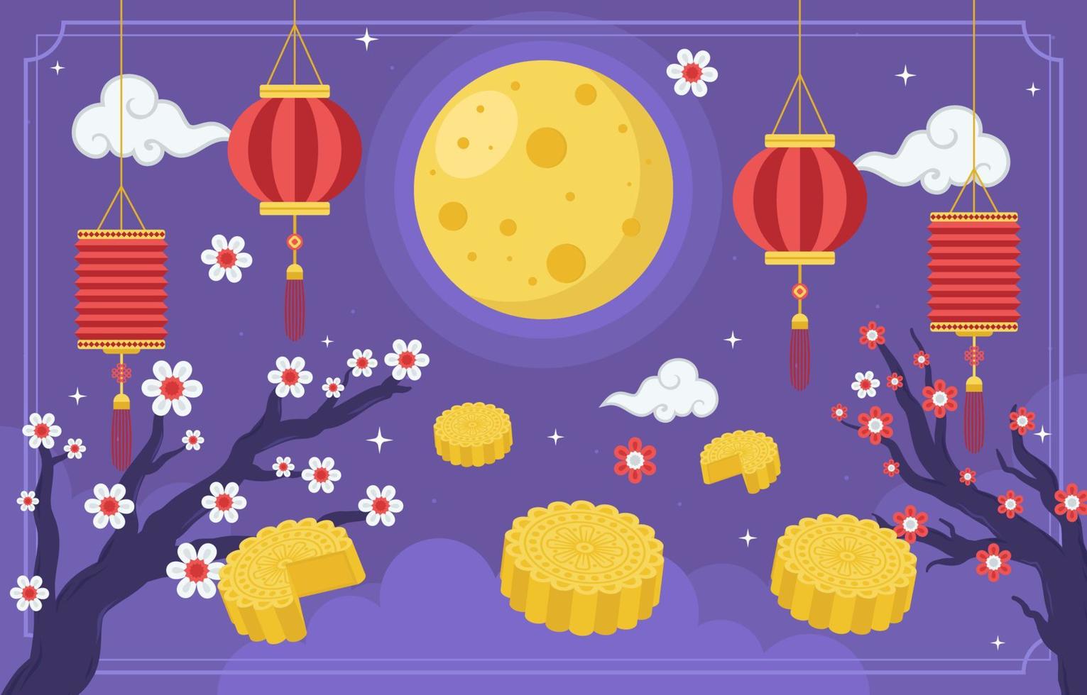 Mid Autumn Festival Background 11061951 Vector Art at Vecteezy