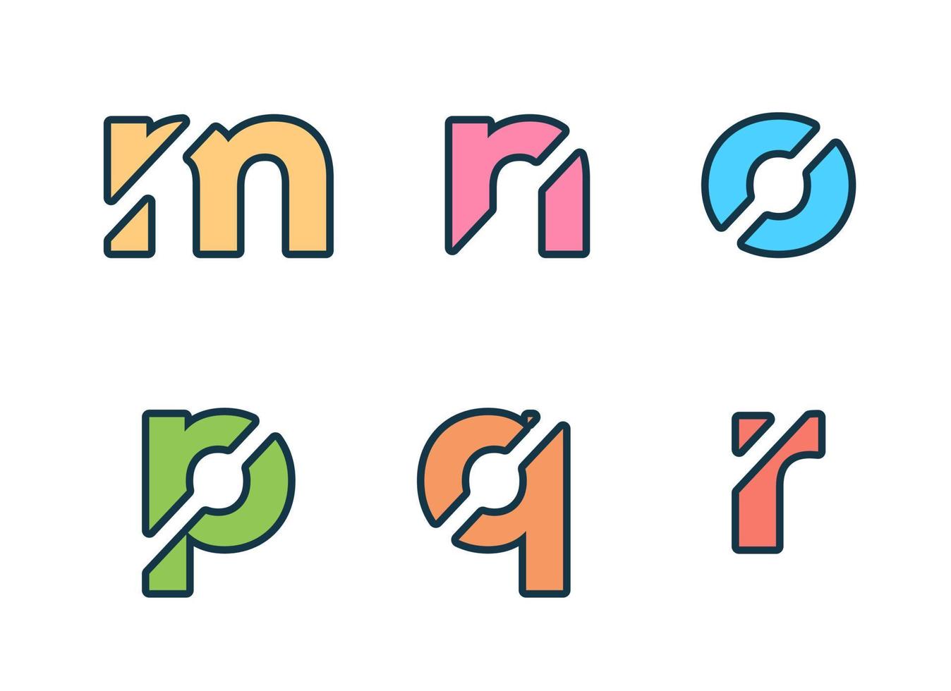 Letter Word with outline style vector