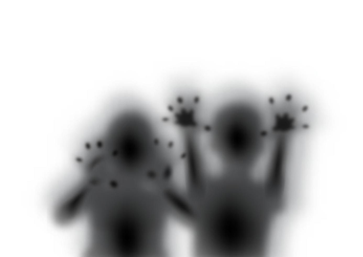 Crop and blurred of shadow in boy and girl body shape with pretend ghost acting look like scary ghost on white background with space foe texts. vector