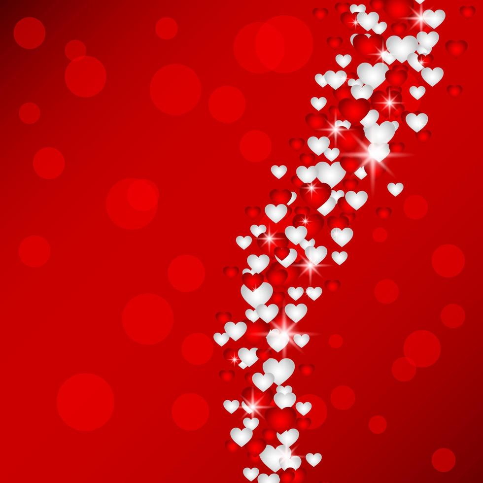 Valentine's day background with red hearts vector