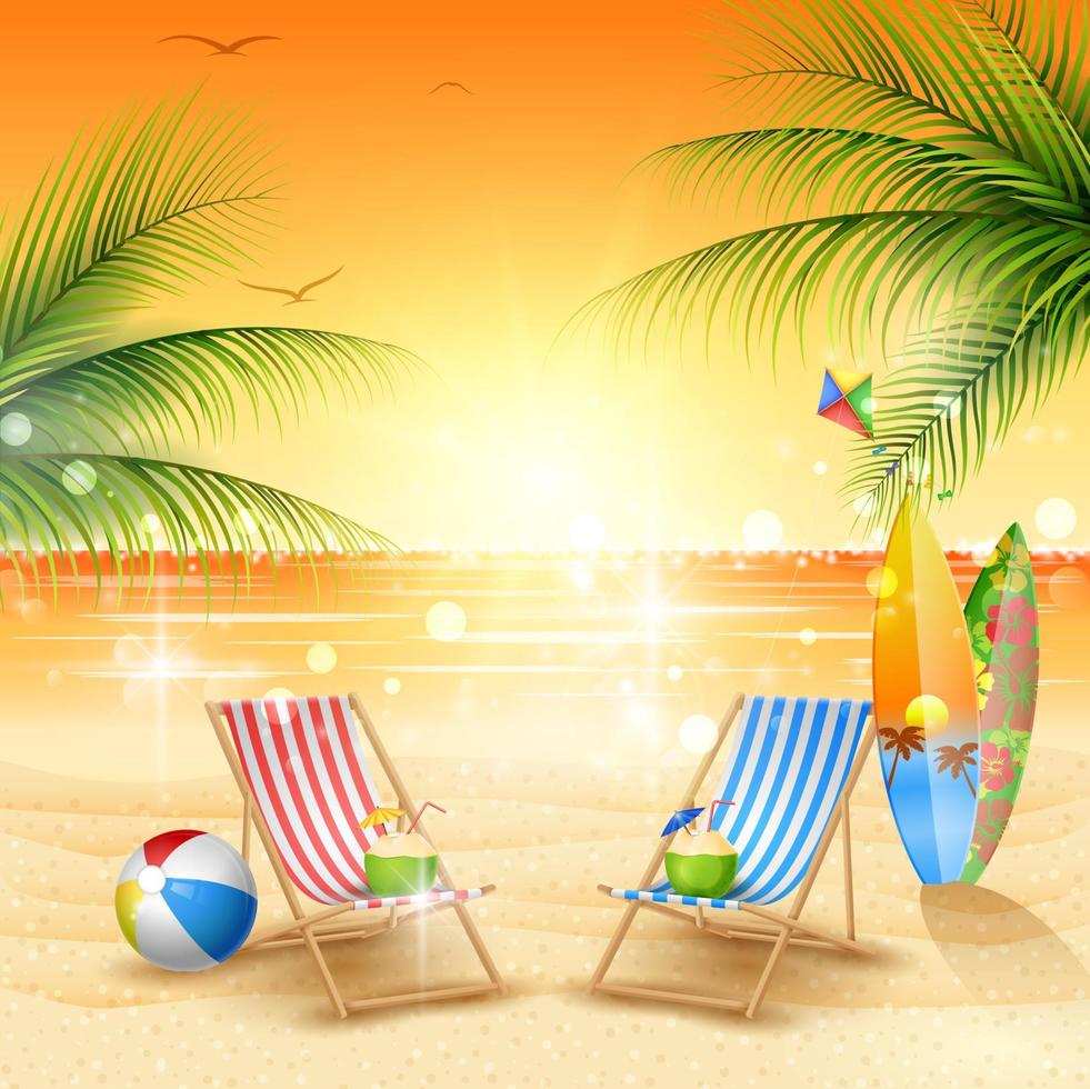 Summer beach background vector