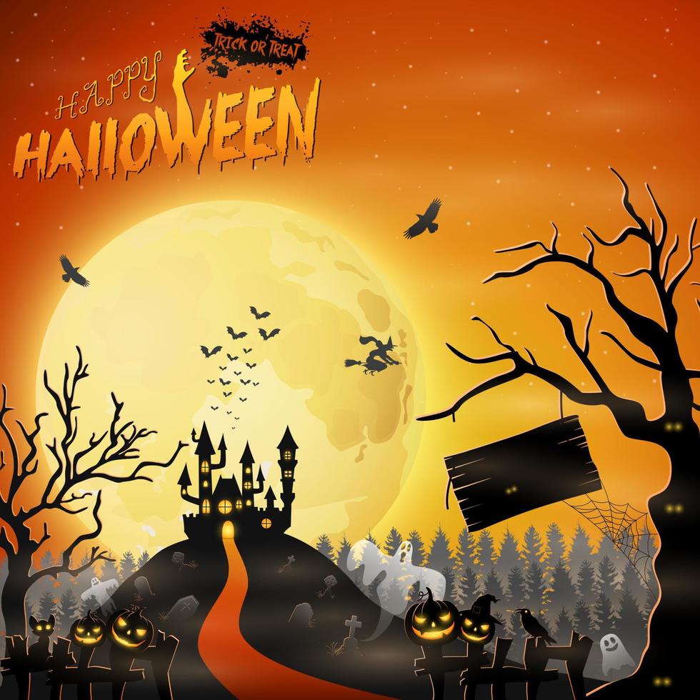 Cartoon halloween background vector