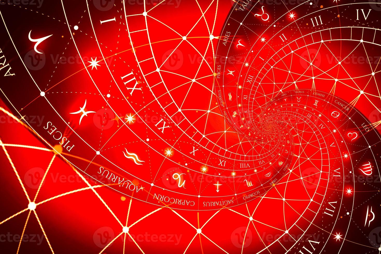 Zodiac Signs Horoscope background. Concept for fantasy and mystery photo