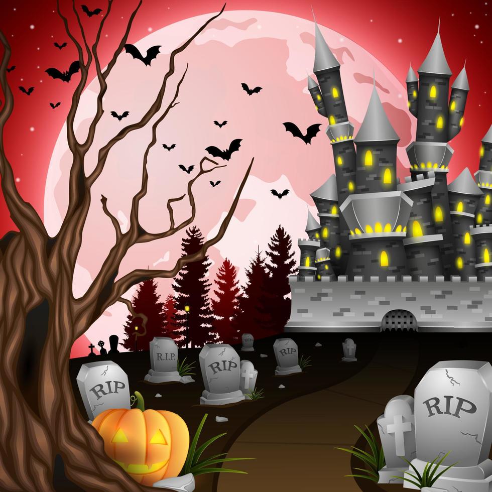 Cartoon halloween background vector