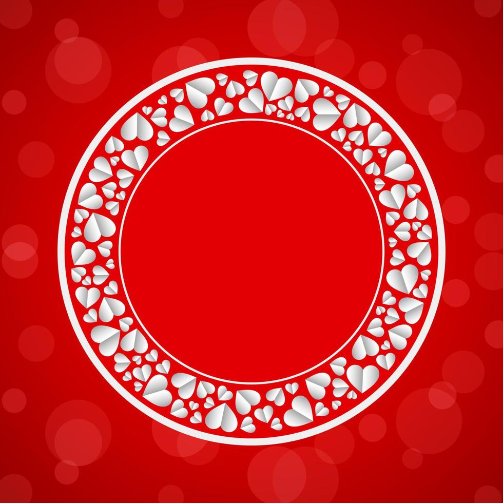 Valentine's day background with red hearts vector