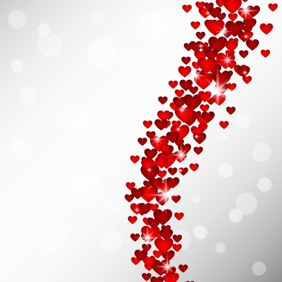 Valentine's day background with red hearts vector